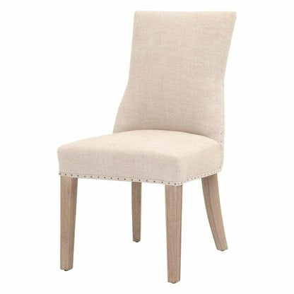 Lourdes Dining Chair Set of 2 Bisque French Linen Ash Dining Chairs Sideboards and Things By Essentials For Living