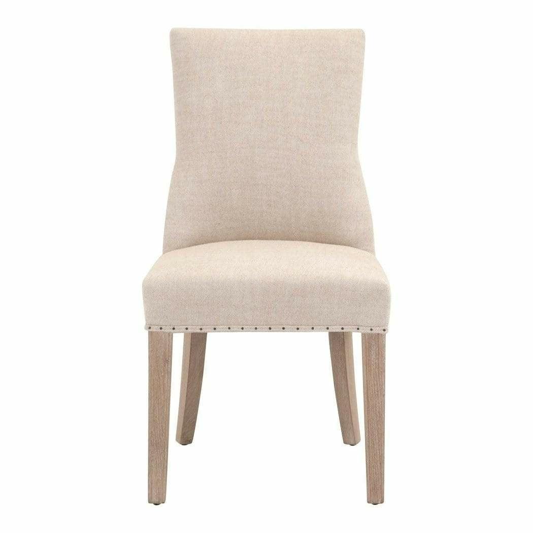 Lourdes Dining Chair Set of 2 Bisque French Linen Ash Dining Chairs Sideboards and Things By Essentials For Living