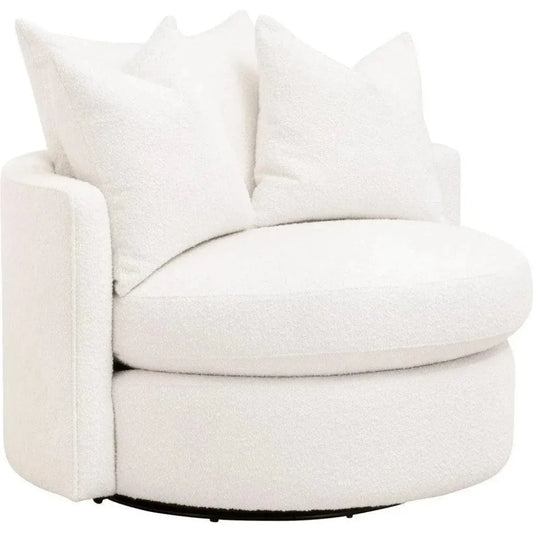 Essentials For Living Lourne Petite Fabric Swivel Sofa Chair