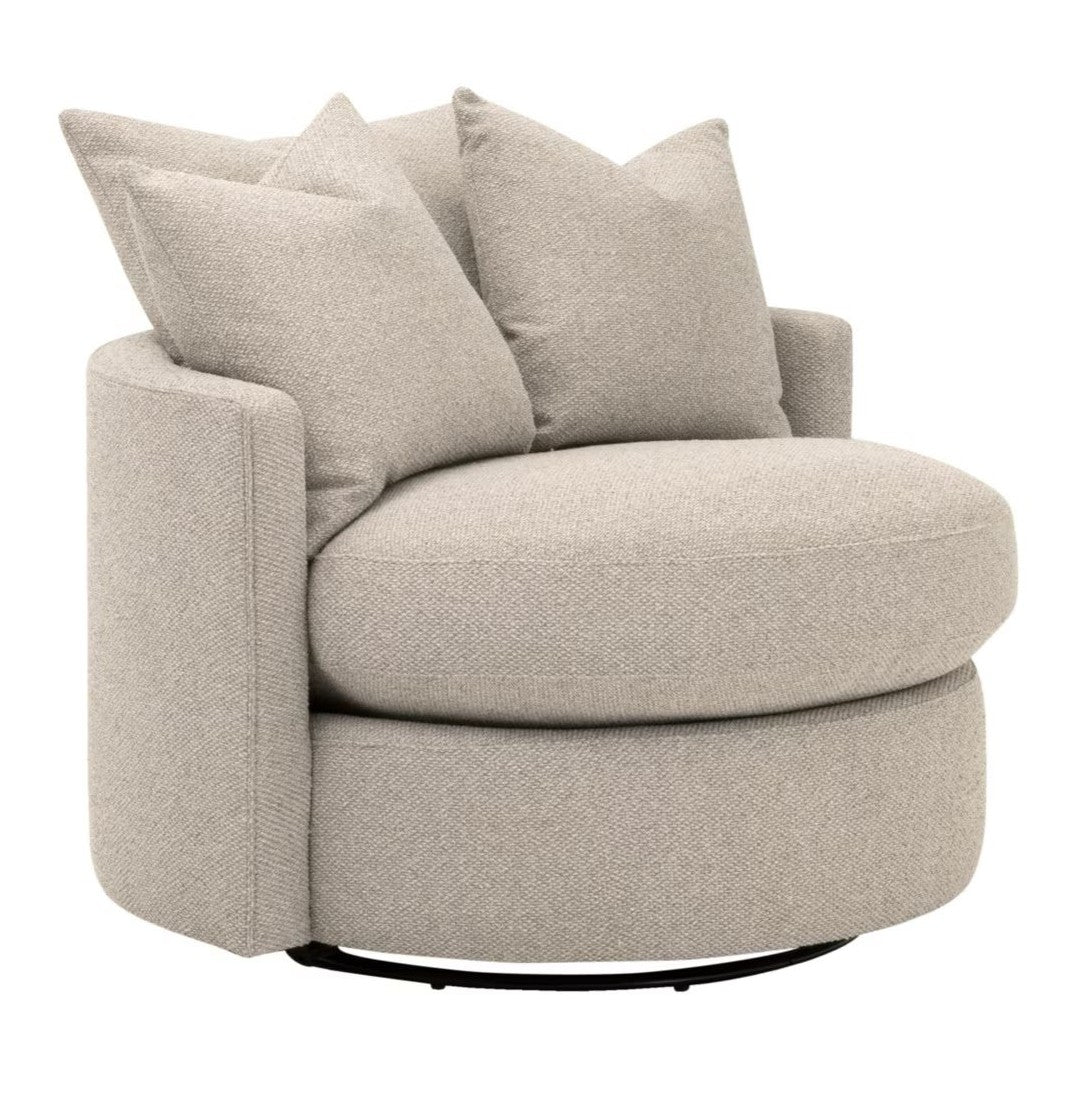 Essentials For Living Lourne Petite Fabric Swivel Sofa Chair
