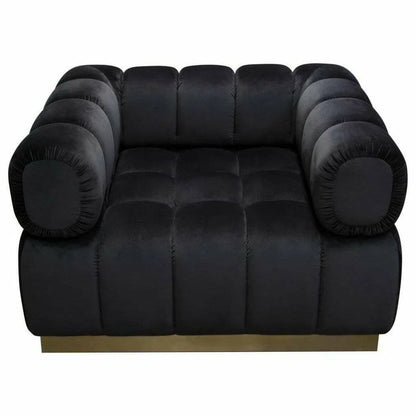 Low Profile Chair in Black Velvet Gold Base Club Chairs Sideboards and Things  By Diamond Sofa