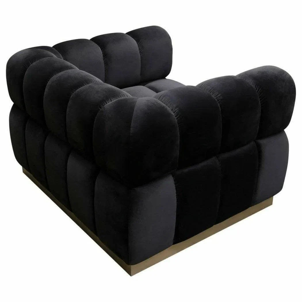 Low Profile Chair in Black Velvet Gold Base Club Chairs Sideboards and Things  By Diamond Sofa