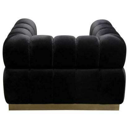 Low Profile Chair in Black Velvet Gold Base Club Chairs Sideboards and Things  By Diamond Sofa