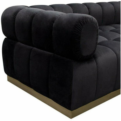 Low Profile Sofa in Black Velvet Gold Base Sofas & Loveseats Sideboards and Things  By Diamond Sofa