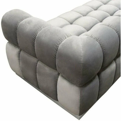 Low Profile Sofa in Platinum Grey Velvet Silver Base Sofas & Loveseats Sideboards and Things  By Diamond Sofa