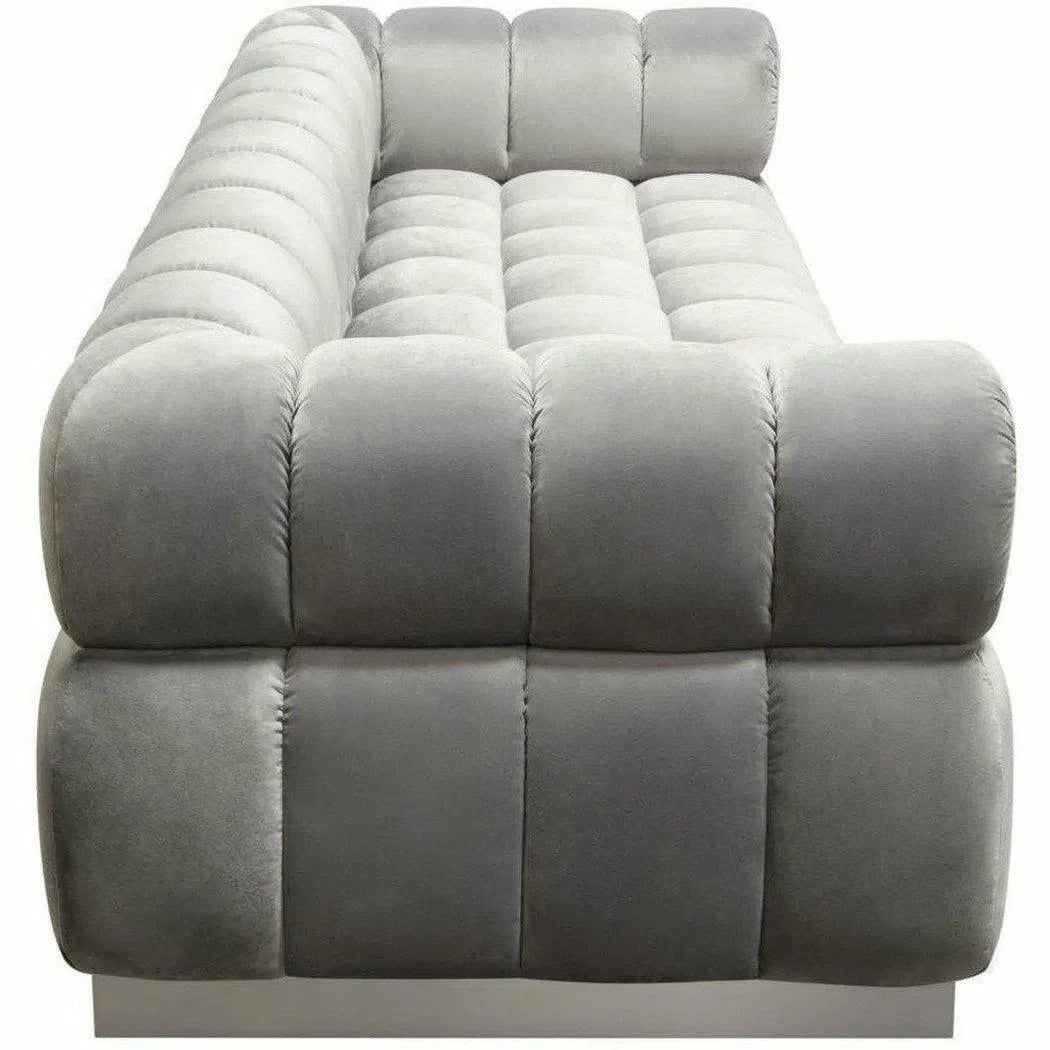 Low Profile Sofa in Platinum Grey Velvet Silver Base Sofas & Loveseats Sideboards and Things  By Diamond Sofa