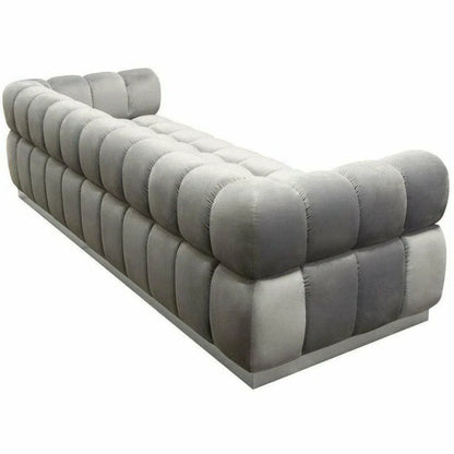 Low Profile Sofa in Platinum Grey Velvet Silver Base Sofas & Loveseats Sideboards and Things  By Diamond Sofa