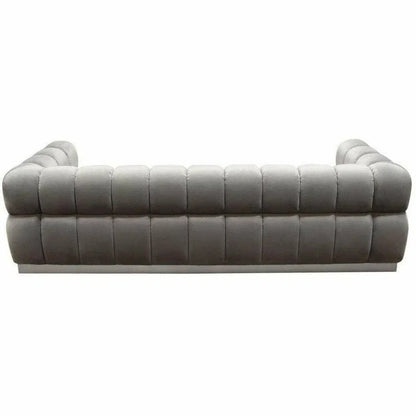 Low Profile Sofa in Platinum Grey Velvet Silver Base Sofas & Loveseats Sideboards and Things  By Diamond Sofa