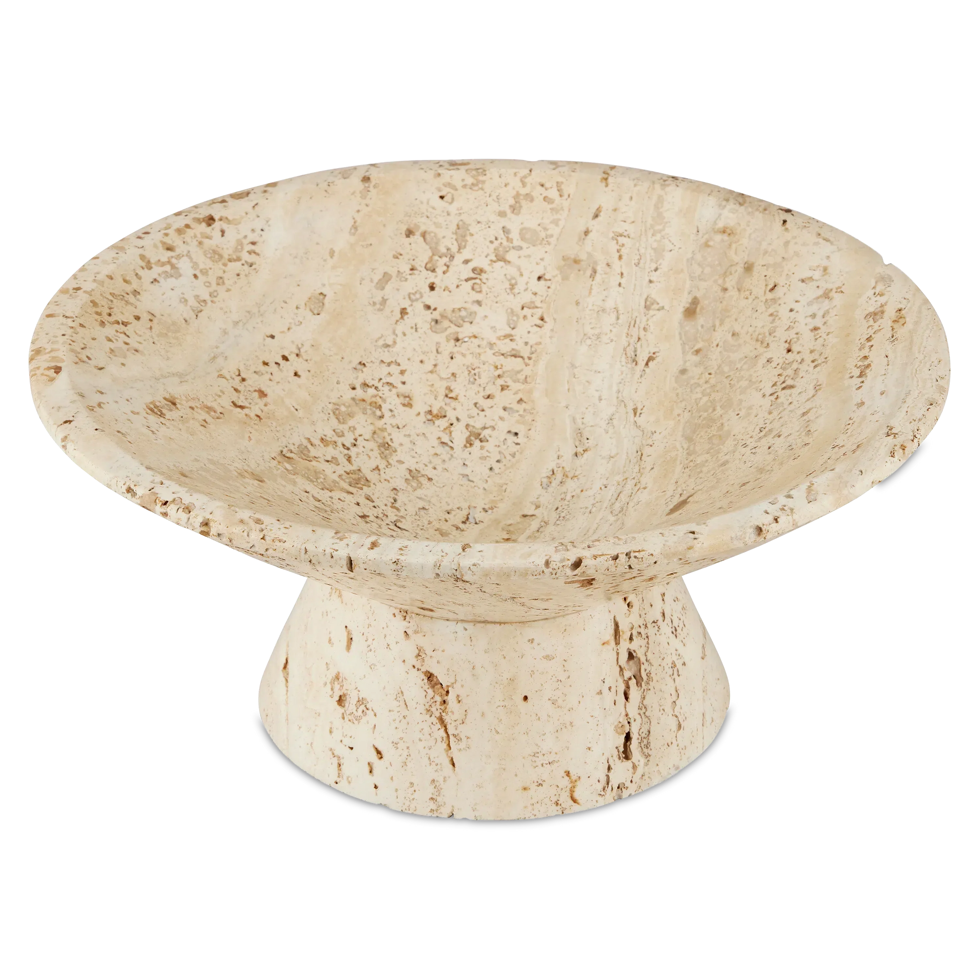 Lubo Travertine Small Bowl-Boxes & Bowls-Currey & Co-Sideboards and Things