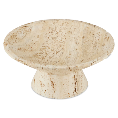 Lubo Travertine Small Bowl-Boxes & Bowls-Currey & Co-Sideboards and Things