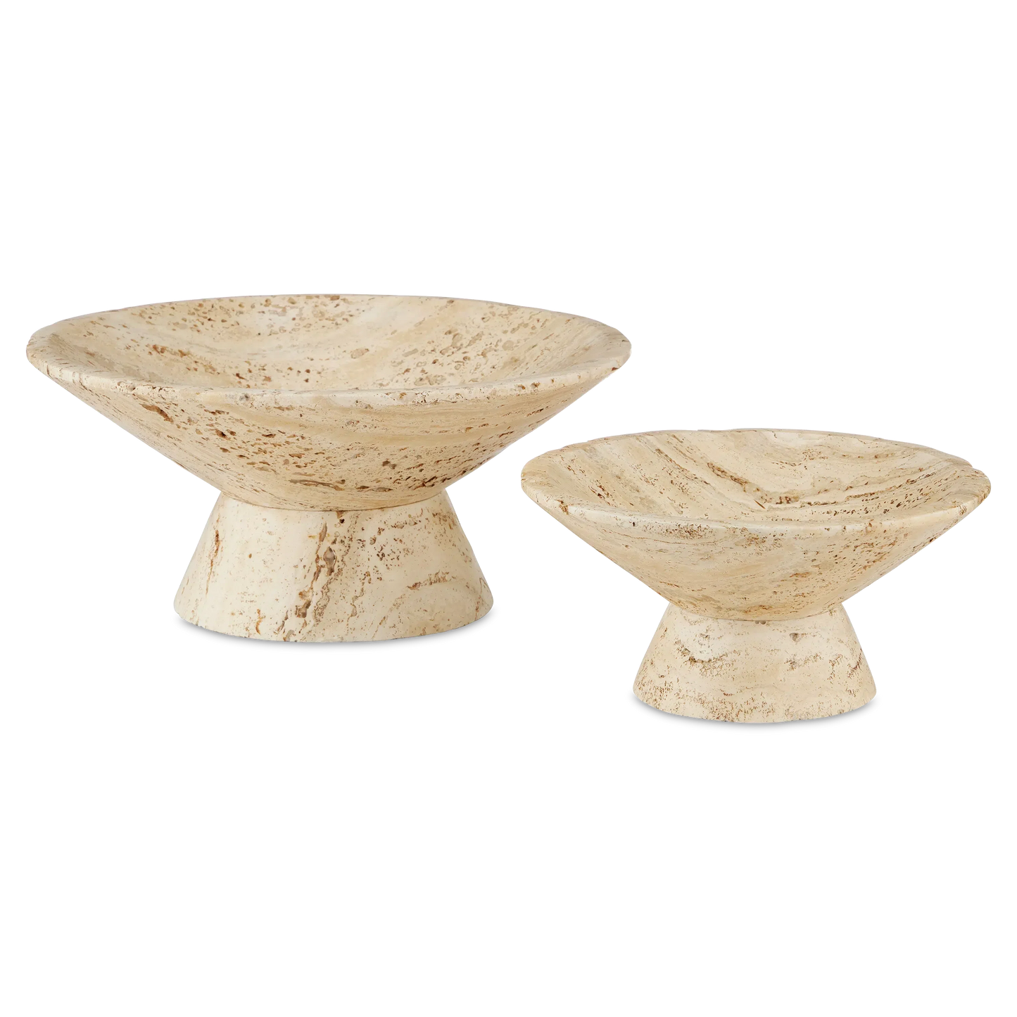 Lubo Travertine Small Bowl-Boxes & Bowls-Currey & Co-Sideboards and Things