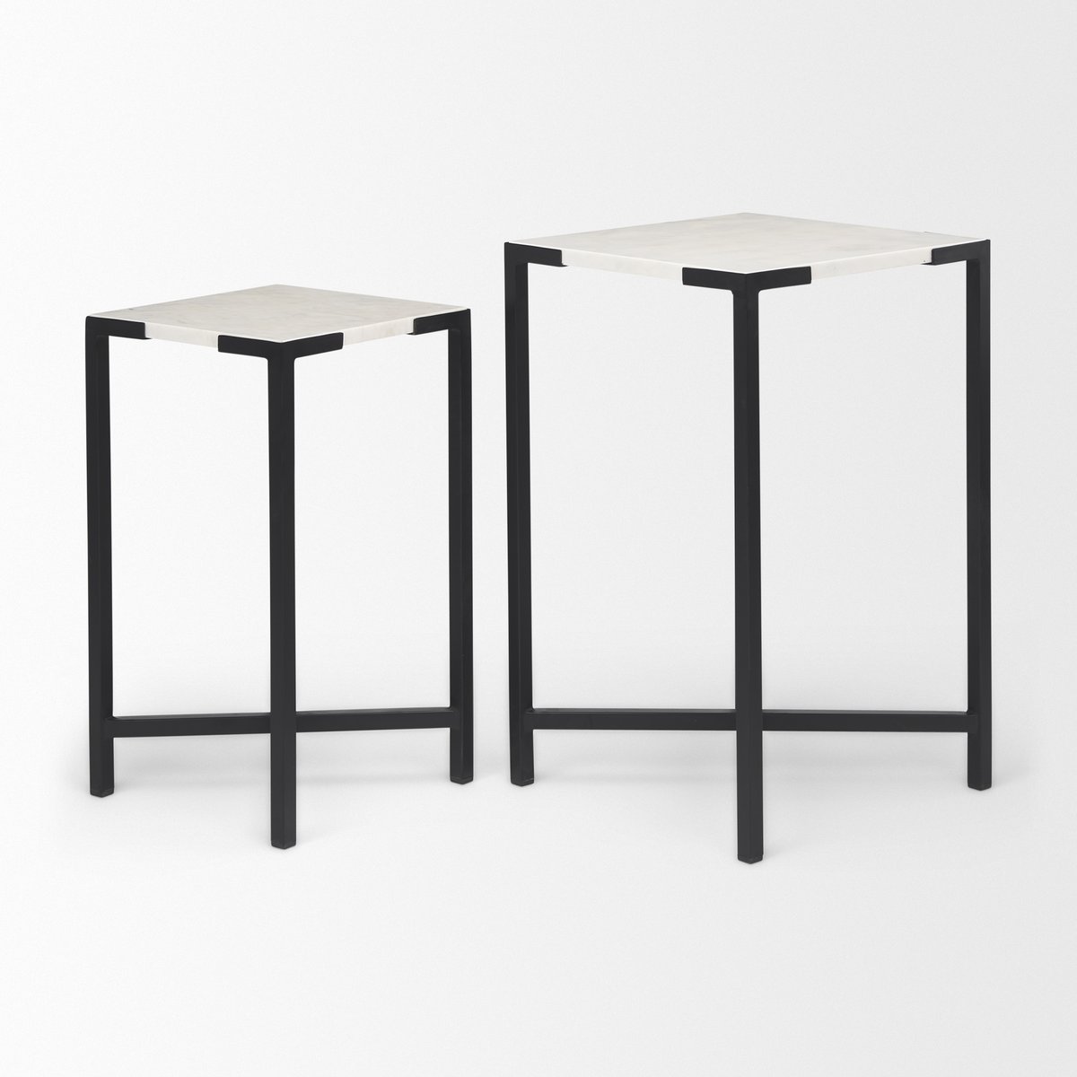 Mercana Lucas Marble Top Square Accent Table 2PC