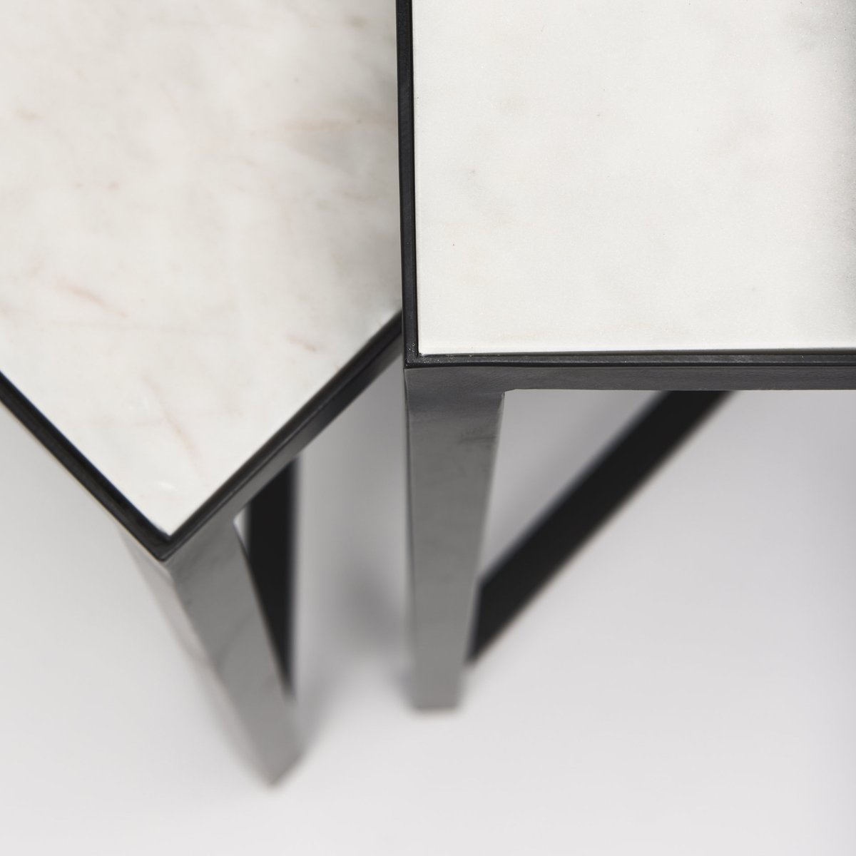 Mercana Lucas Marble Top Square Accent Table 2PC