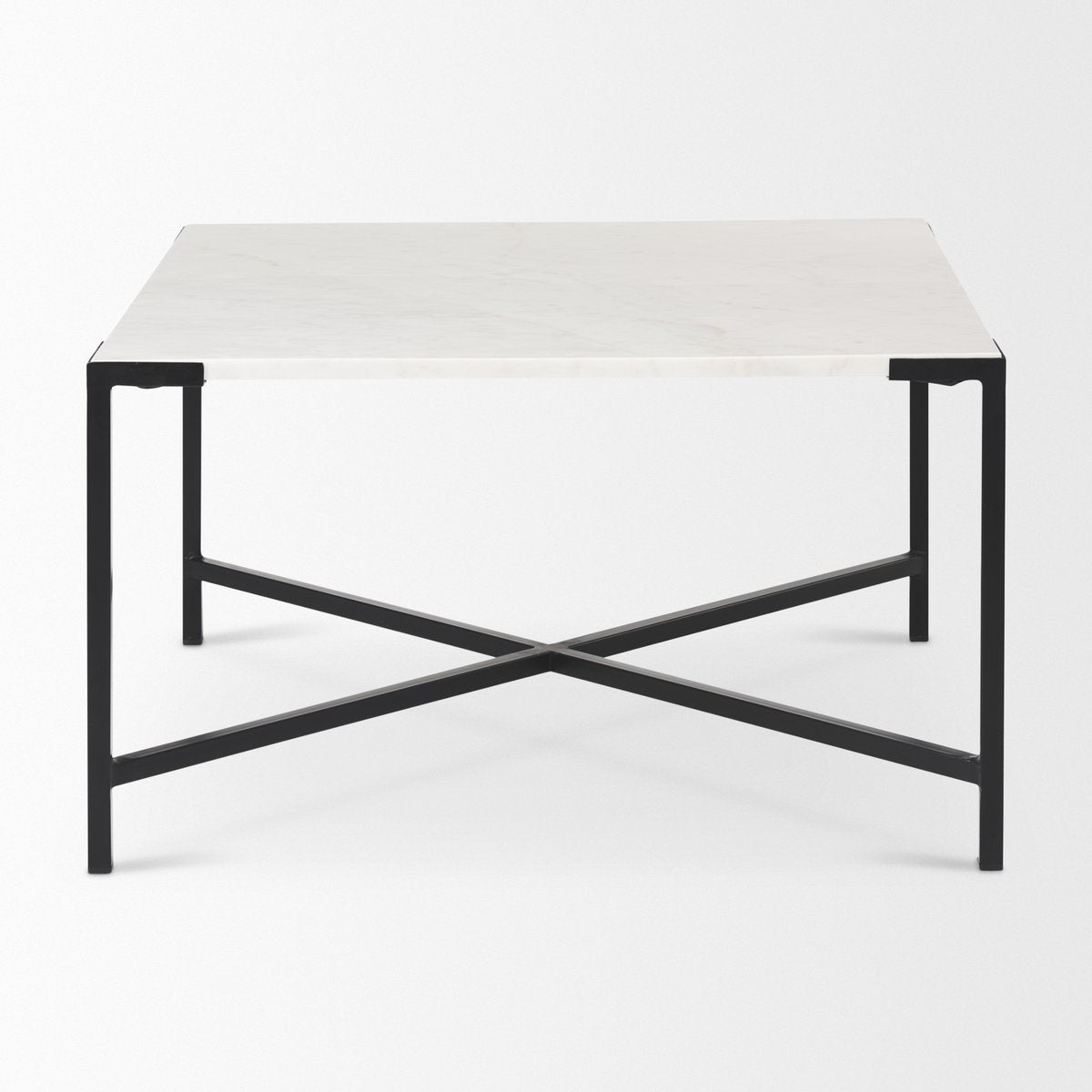 Mercana Lucas White Marble Top Square Coffee Table