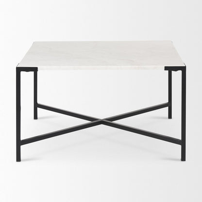 Mercana Lucas White Marble Top Square Coffee Table