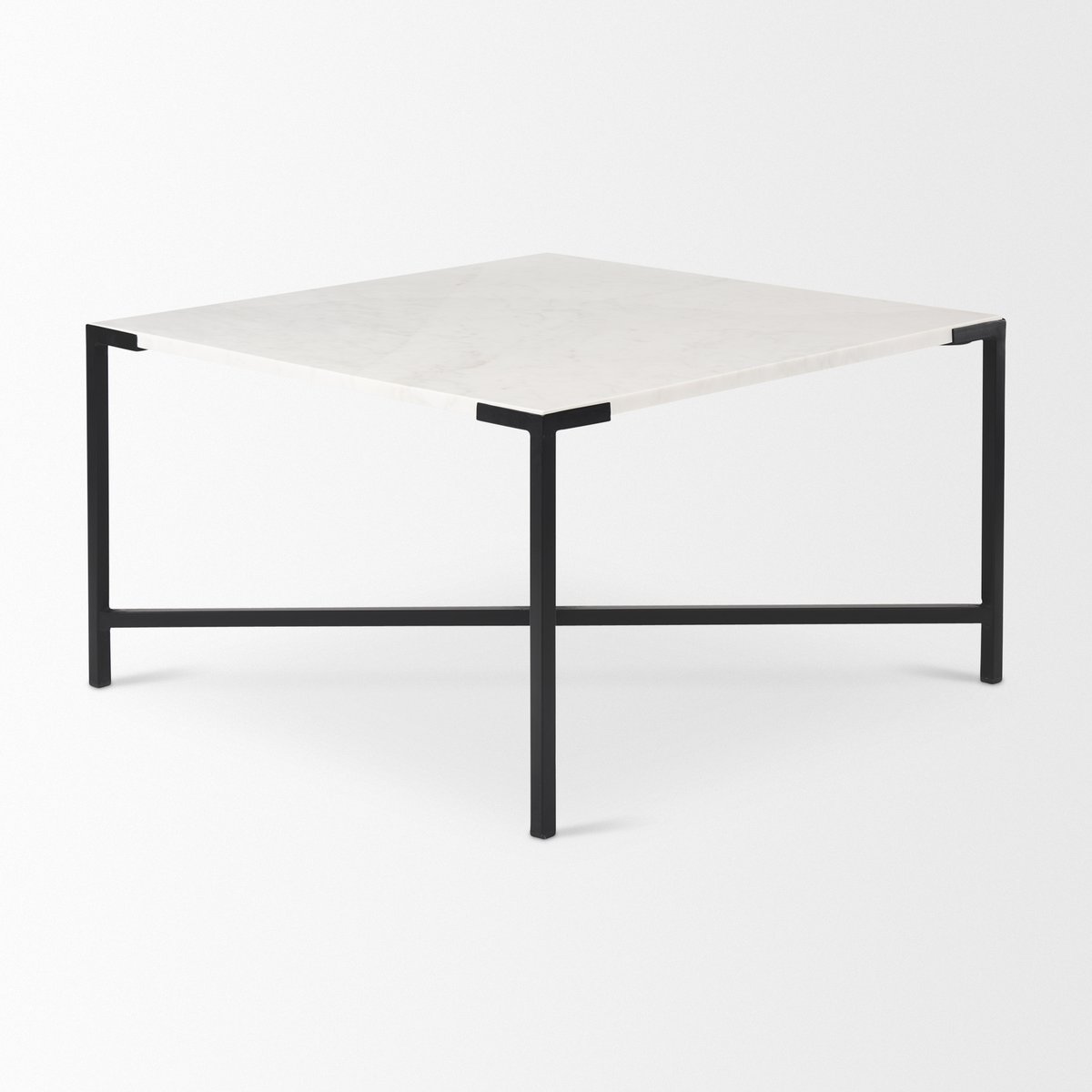 Mercana Lucas White Marble Top Square Coffee Table