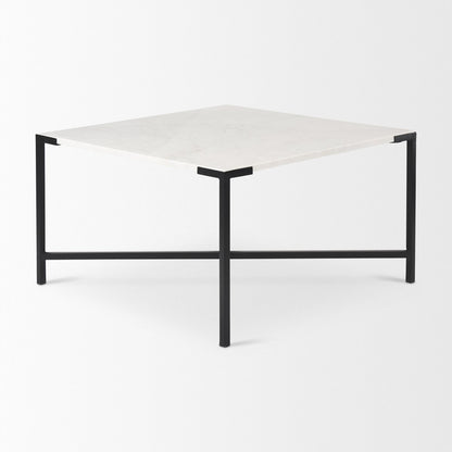 Mercana Lucas White Marble Top Square Coffee Table