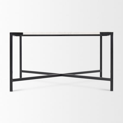 Mercana Lucas White Marble Top Square Coffee Table