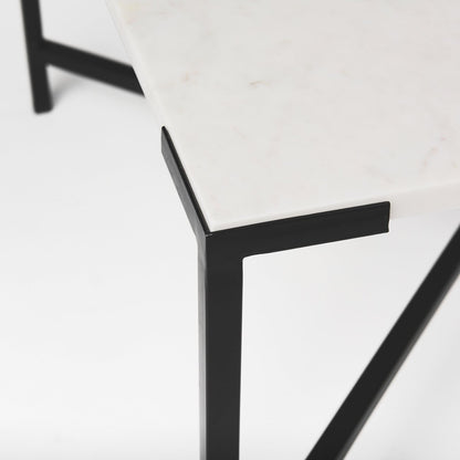 Mercana Lucas White Marble Top Square Coffee Table