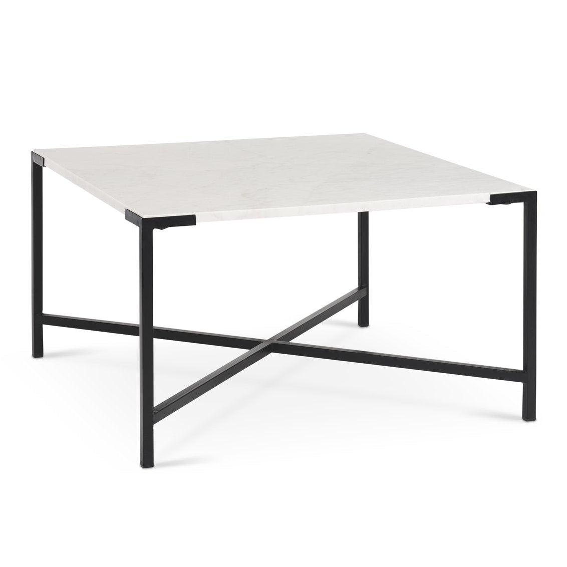 Mercana Lucas White Marble Top Square Coffee Table