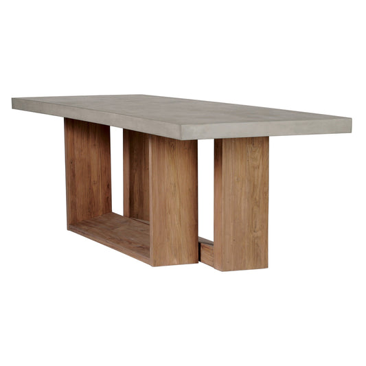 Lucca Teak and Concrete Counter Table - Slate Gray Outdoor Accent Table-Outdoor Side Tables-Seasonal Living-Sideboards and Things
