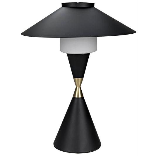 Lucia Black Steel Table Lamp-Table Lamps-Noir-Sideboards and Things