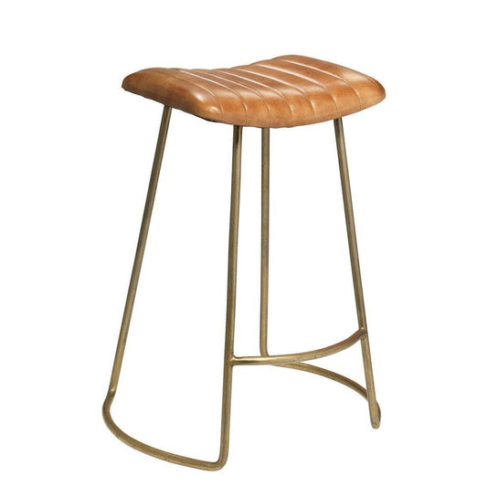 Luke Brown Buffalo Leather Counter Stool Without Back Counter Stools Sideboards and Things By Jamie Young