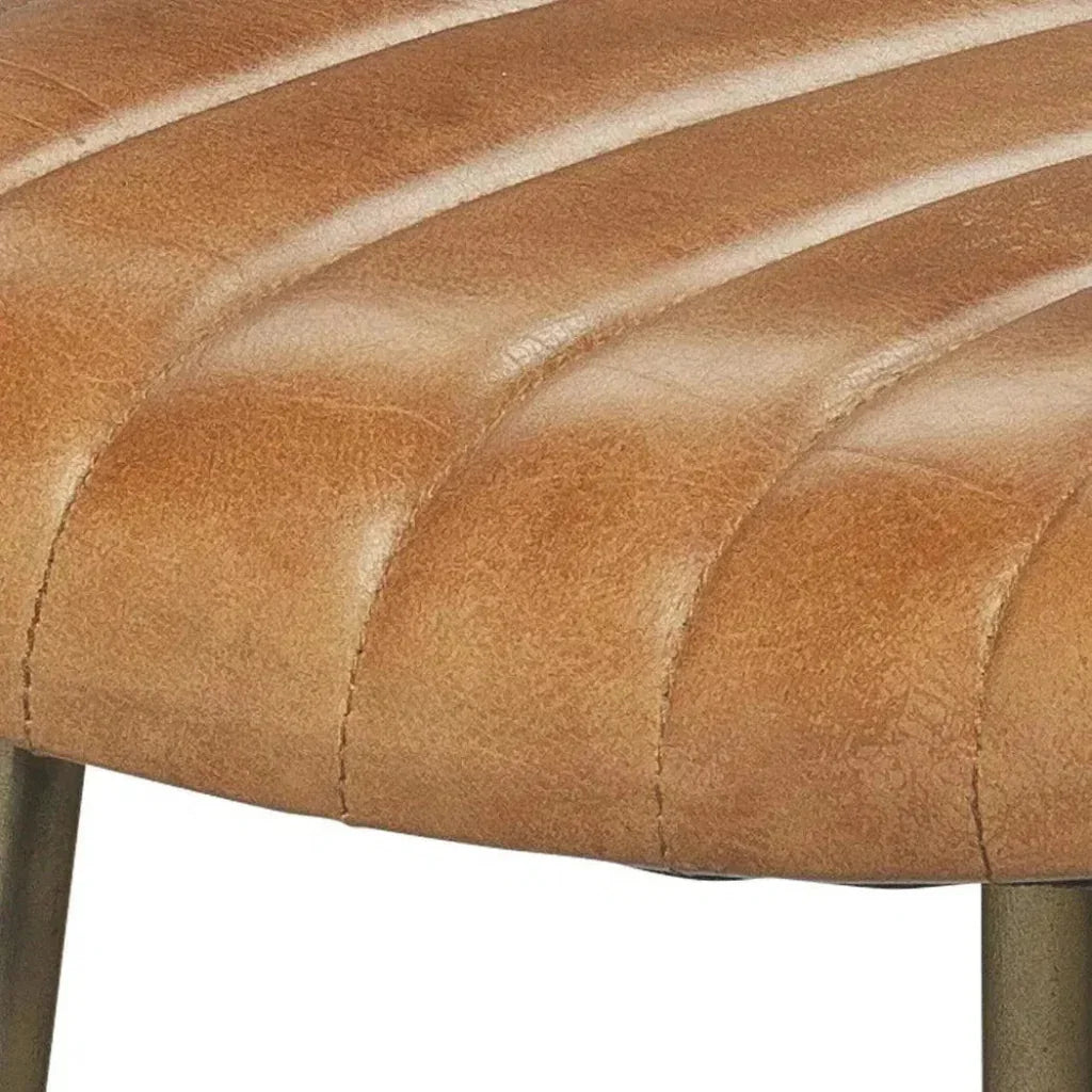Luke Brown Buffalo Leather Counter Stoolout Back - LOOMLAN - Jamie Young - Counter Stools