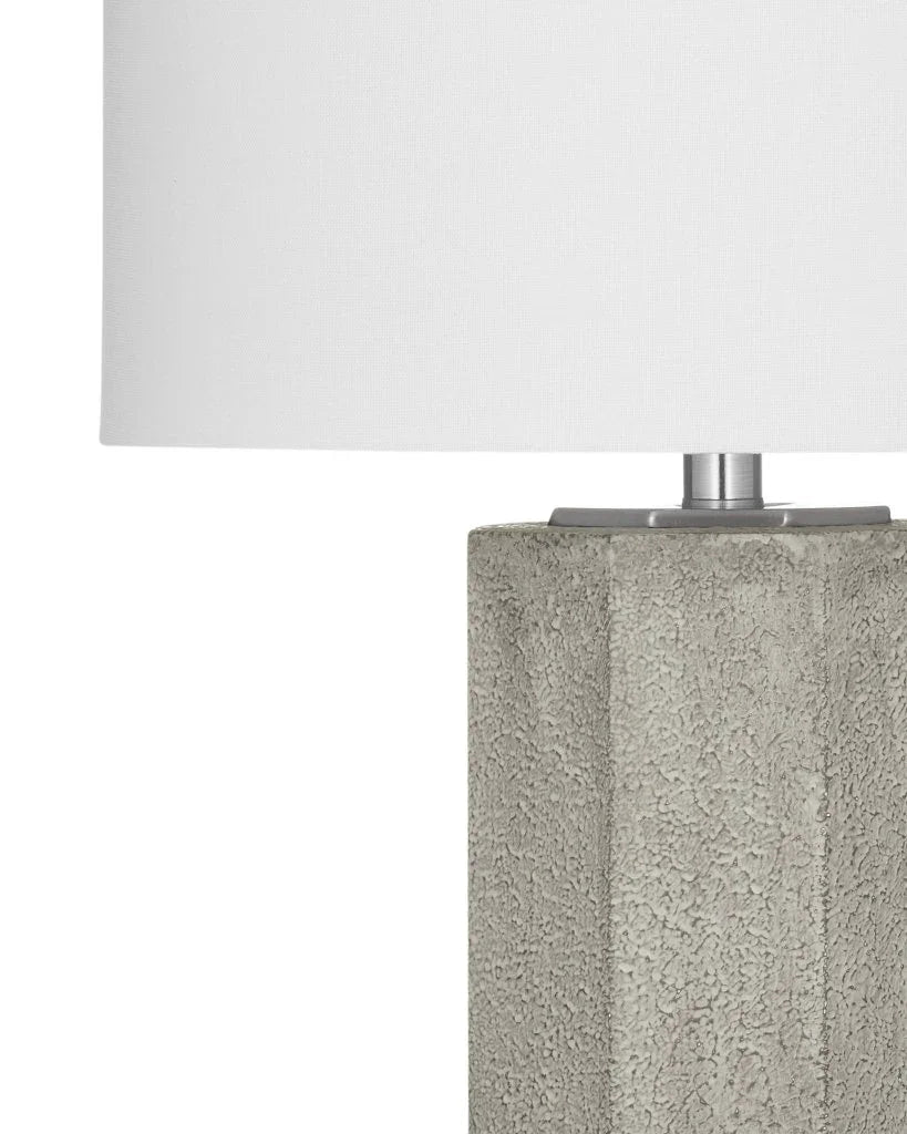 Luna Grey Cement Body Table Lamp - LOOMLAN - Bassett Mirror - Table Lamps