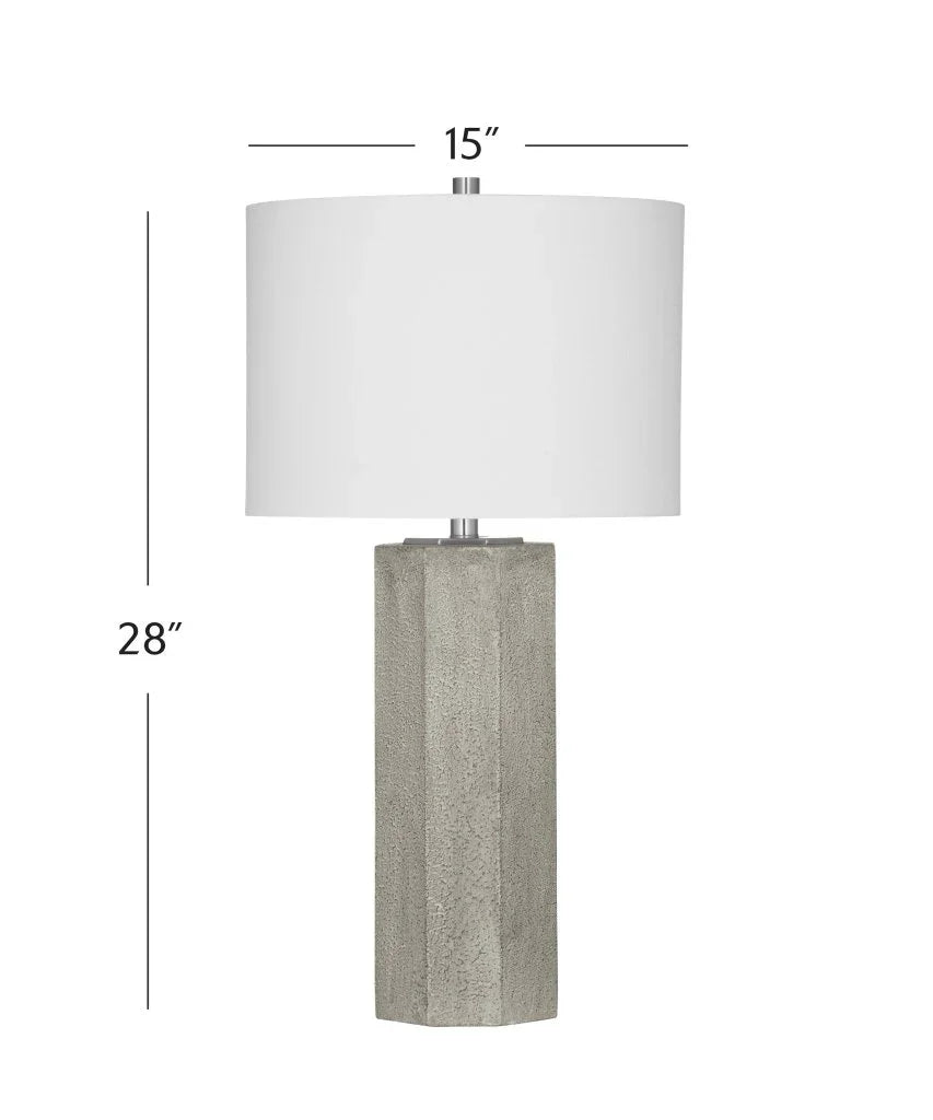 Luna Grey Cement Body Table Lamp - LOOMLAN - Bassett Mirror - Table Lamps