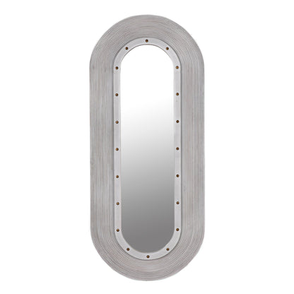 Luna Mirror, White Washed Oval Wall Mirror-Wall Mirrors-Noir-Sideboards and Things