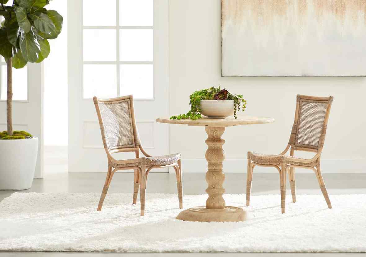 Essentials For Living Luna Rattan Frame Armless Dining Chair 2PC