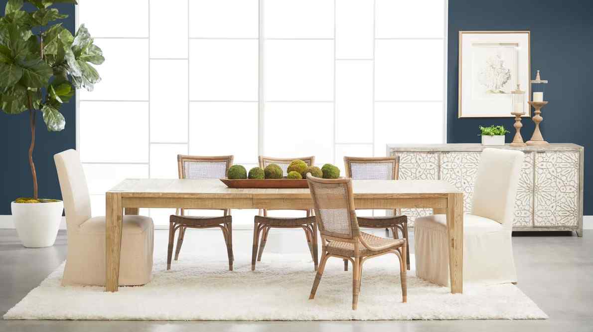Essentials For Living Luna Rattan Frame Armless Dining Chair 2PC