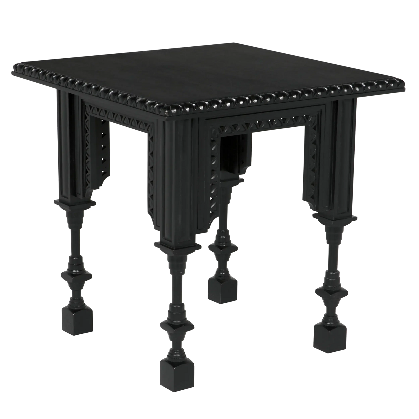 Luxor Wood Black Square Side Table-Side Tables-Noir-Sideboards and Things