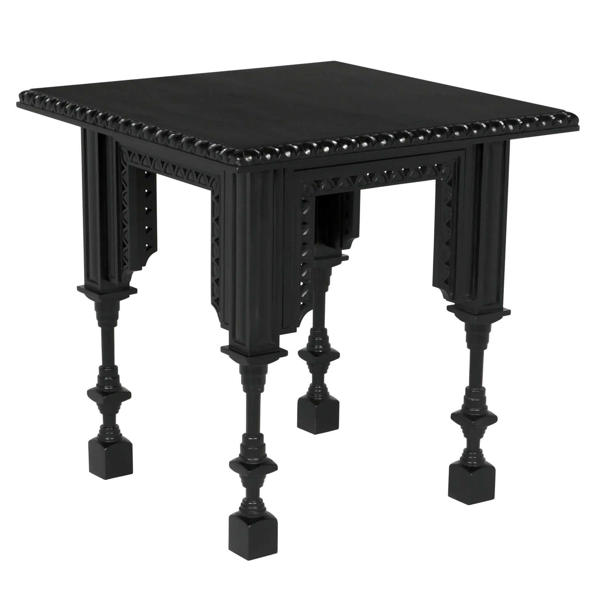 Luxor Wood Black Square Side Table-Side Tables-Noir-Sideboards and Things