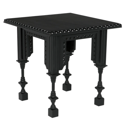 Luxor Wood Black Square Side Table-Side Tables-Noir-Sideboards and Things