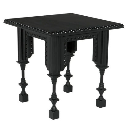 Luxor Wood Black Square Side Table-Side Tables-Noir-Sideboards and Things