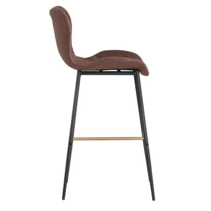 Lyla Leather Barstool 2PC - LOOMLAN - SUNPAN - Bar Stools