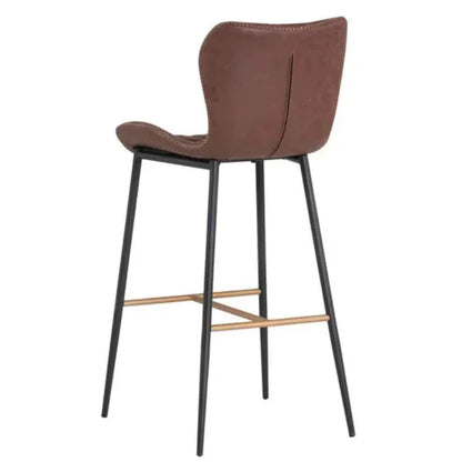 Lyla Leather Barstool 2PC - LOOMLAN - SUNPAN - Bar Stools
