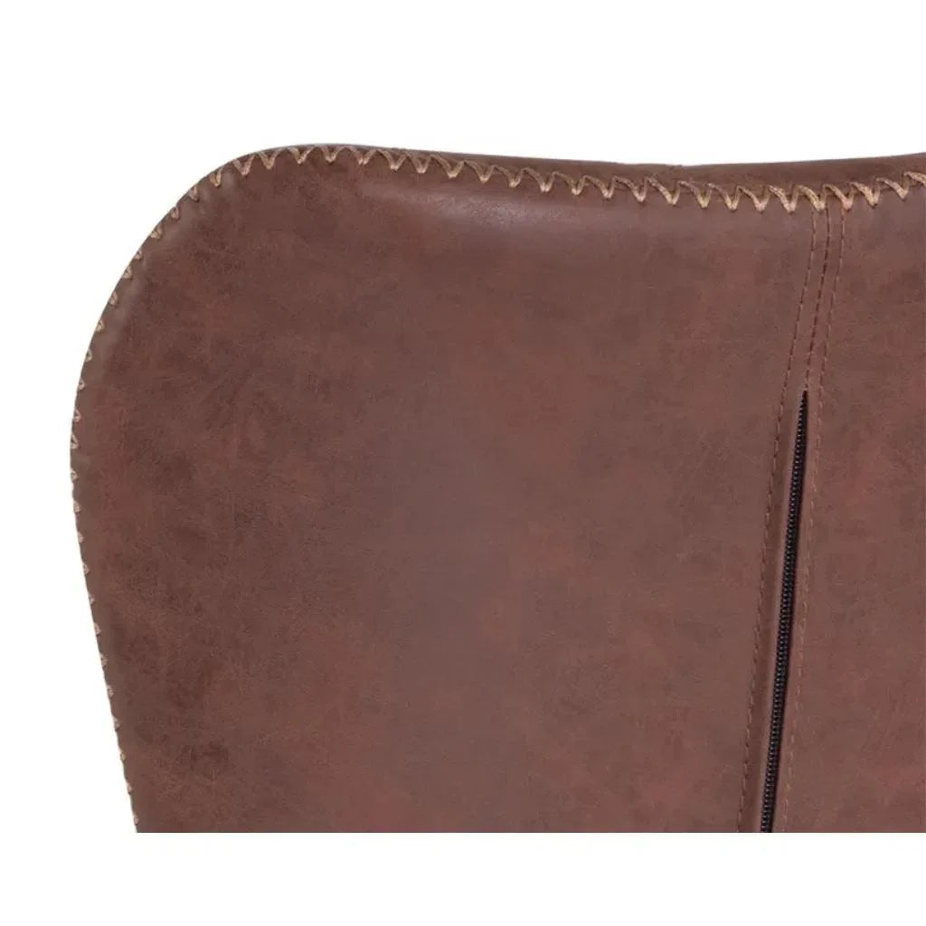 Lyla Leather Barstool 2PC - LOOMLAN - SUNPAN - Bar Stools