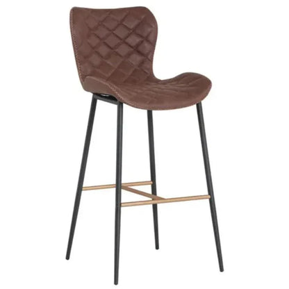 Lyla Leather Barstool 2PC - LOOMLAN - SUNPAN - Bar Stools
