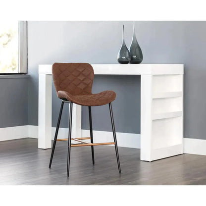 Lyla Leather Counter Stool 2PC - LOOMLAN - SUNPAN - Counter Stools