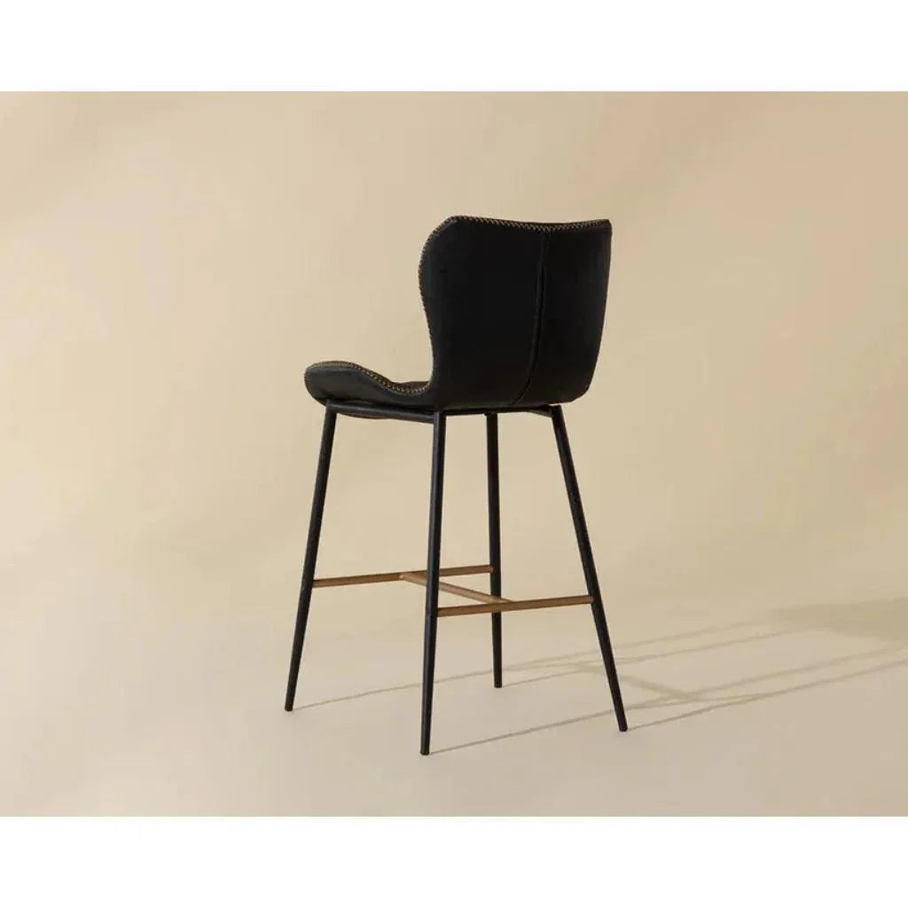 Lyla Leather Counter Stool 2PC - LOOMLAN - SUNPAN - Counter Stools