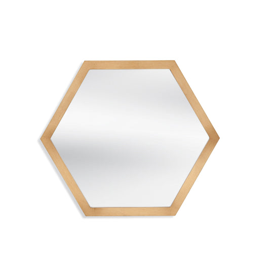 Dunn Hexagonal Shaped Wooden Frame Wall Mirror