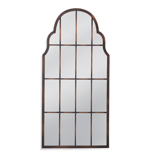 Francisco Wood Black and Brown Vertical Floor Mirror