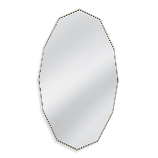 Turning Leaf Metal Silver Vertical Wall Mirror