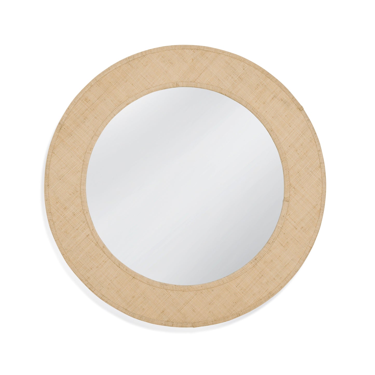 Destin Raffia and MDF Beige Wall Mirror