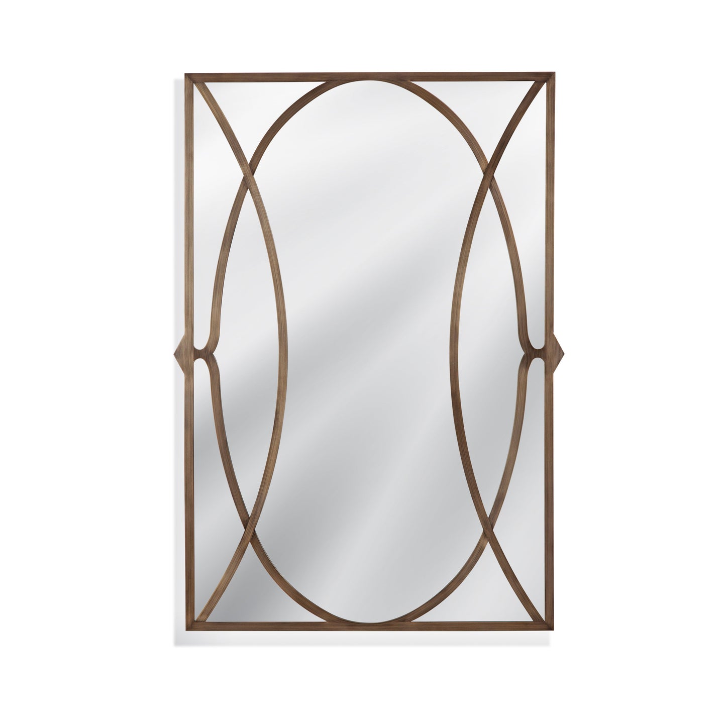 Lattice Metal Brown Vertical Wall Mirror