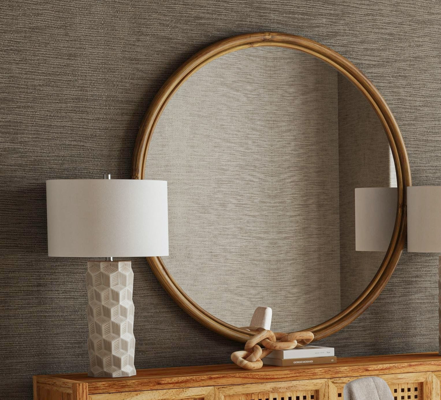 Certa Rattan Brown Wall Mirror