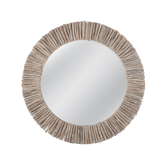 Splay Wood Brown Wall Mirror